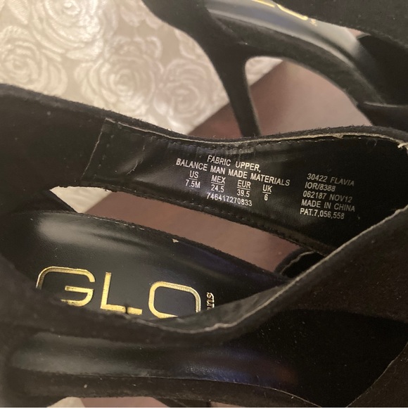 GLO Jeans Heels Black Vegan Suede Leather Platform Stilettos Size 7.5 - Picture 6 of 12